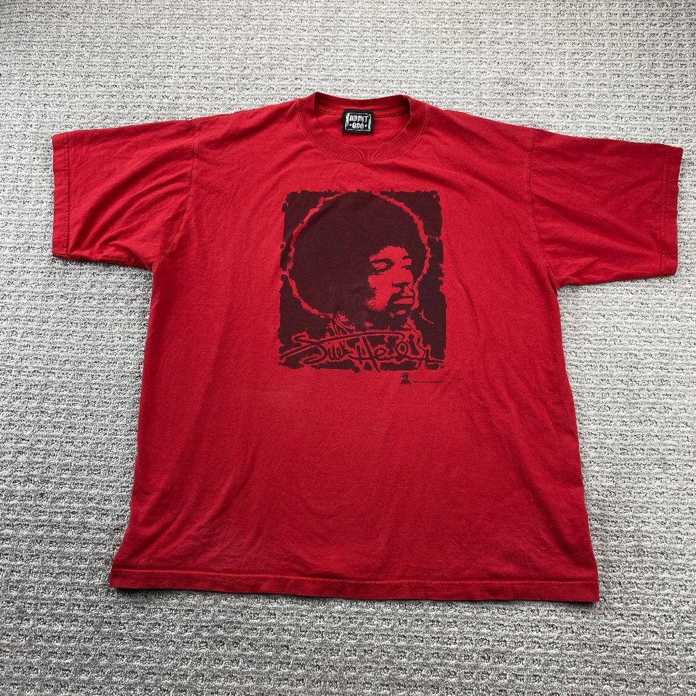 Jimmy Hendrix Shirt Men Extra Large XL Red Admit One Graphic T-Shirt Y2K 2006